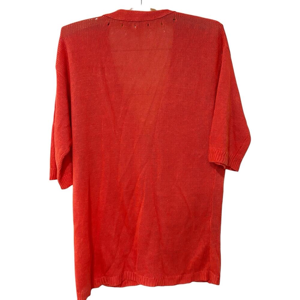 J. Jill | Cardigan Sweater Linen Coral Short Sleeve Summer Preppy- Size Small - Picture 8 of 8